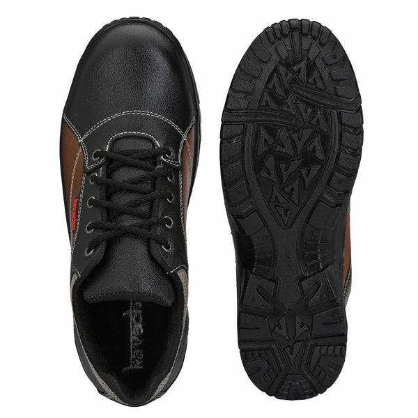 Kavacha S71 Steel Toe Leather Safety Shoe PVC Sole (Sale@349)